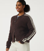 Round Neck Raglan Long Sleeve Asymmetric Casual Cardigan — Chestnut Mocha — view 4