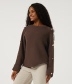 Round Neck Long Sleeve Work Jumper — Forest Loam — view 3