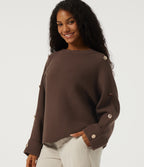 Round Neck Long Sleeve Work Jumper — Forest Loam — view 4