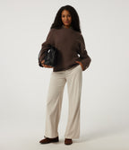 Round Neck Long Sleeve Work Jumper — Forest Loam — view 7