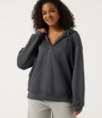 Drop Shoulder Long Sleeve Casual Hoodie Sweatshirt — Ombre Blue — view 4