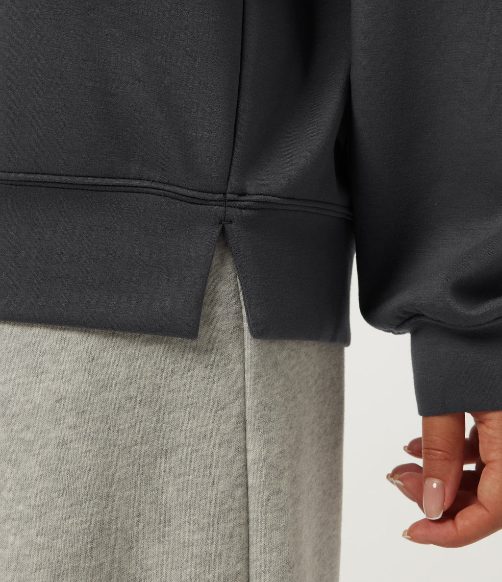 Drop Shoulder Long Sleeve Casual Hoodie Sweatshirt — Ombre Blue — view 6