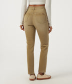 High Waisted Skinny Colorful Casual Jeans with Pockets — Tea Latte Beige — view 2