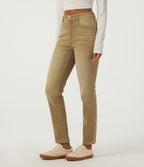 High Waisted Skinny Colorful Casual Jeans with Pockets — Tea Latte Beige — view 3