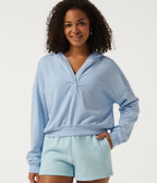 Hooded Batwing Long Sleeve Casual Sweatshirt — Sky Blue Foam — view 4