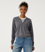 Round Neck Long Sleeve Stripe Work Jumper — City Skyline — view 1