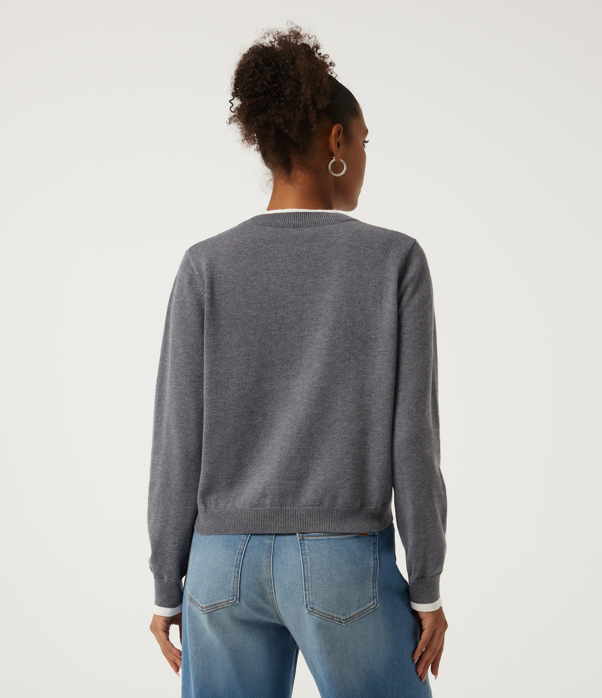 Round Neck Long Sleeve Stripe Work Jumper — City Skyline — view 2