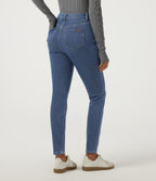 High Waisted Skinny Casual Jeans with Pockets — Tide Blue Denim — view 2