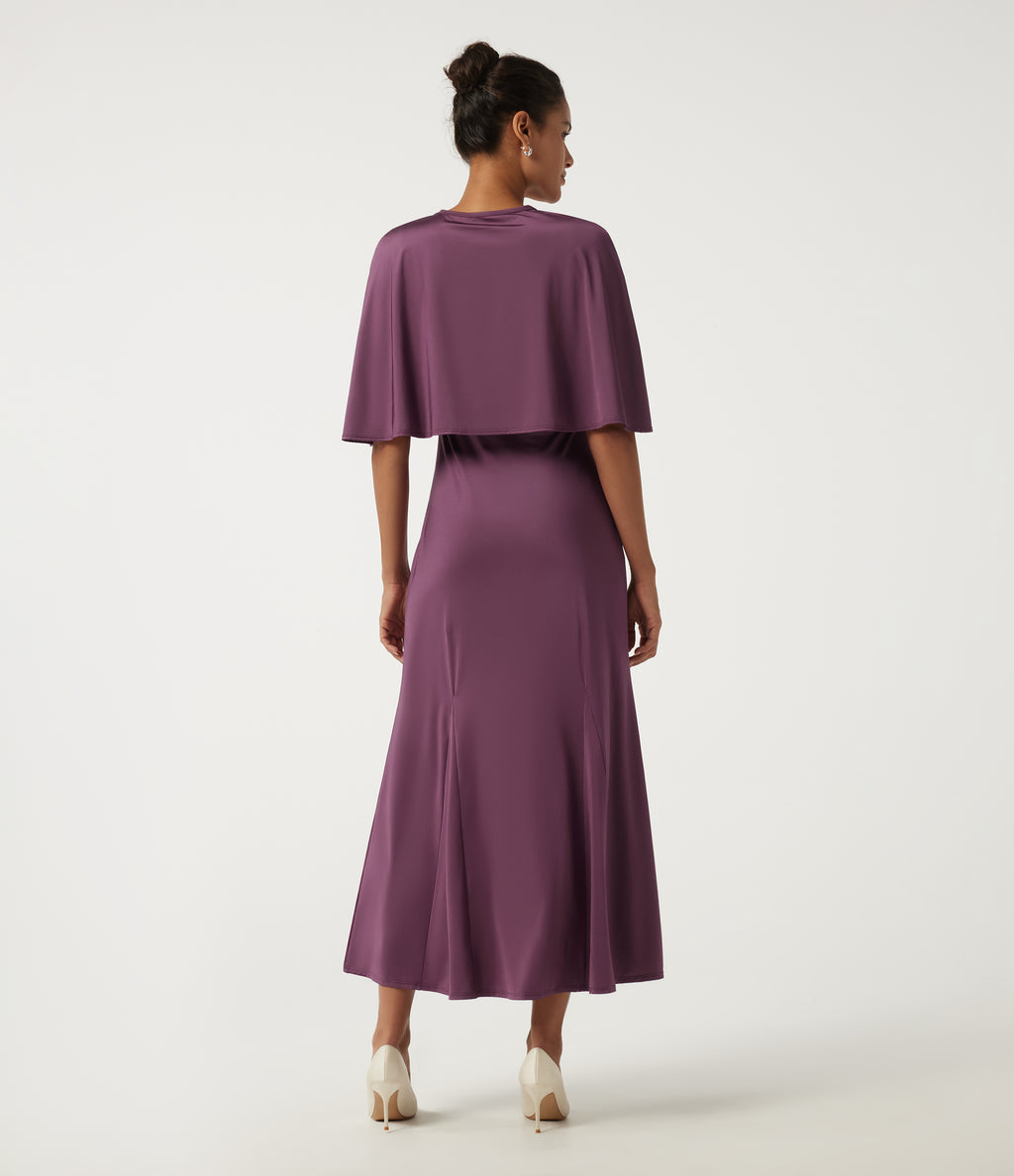 Round Neck Sleeveless Cut Out A-Line Party Maxi Dress — Amaranth — view 2