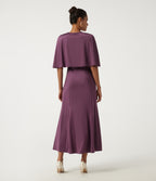 Round Neck Sleeveless Cut Out A-Line Party Maxi Dress — Amaranth — view 2