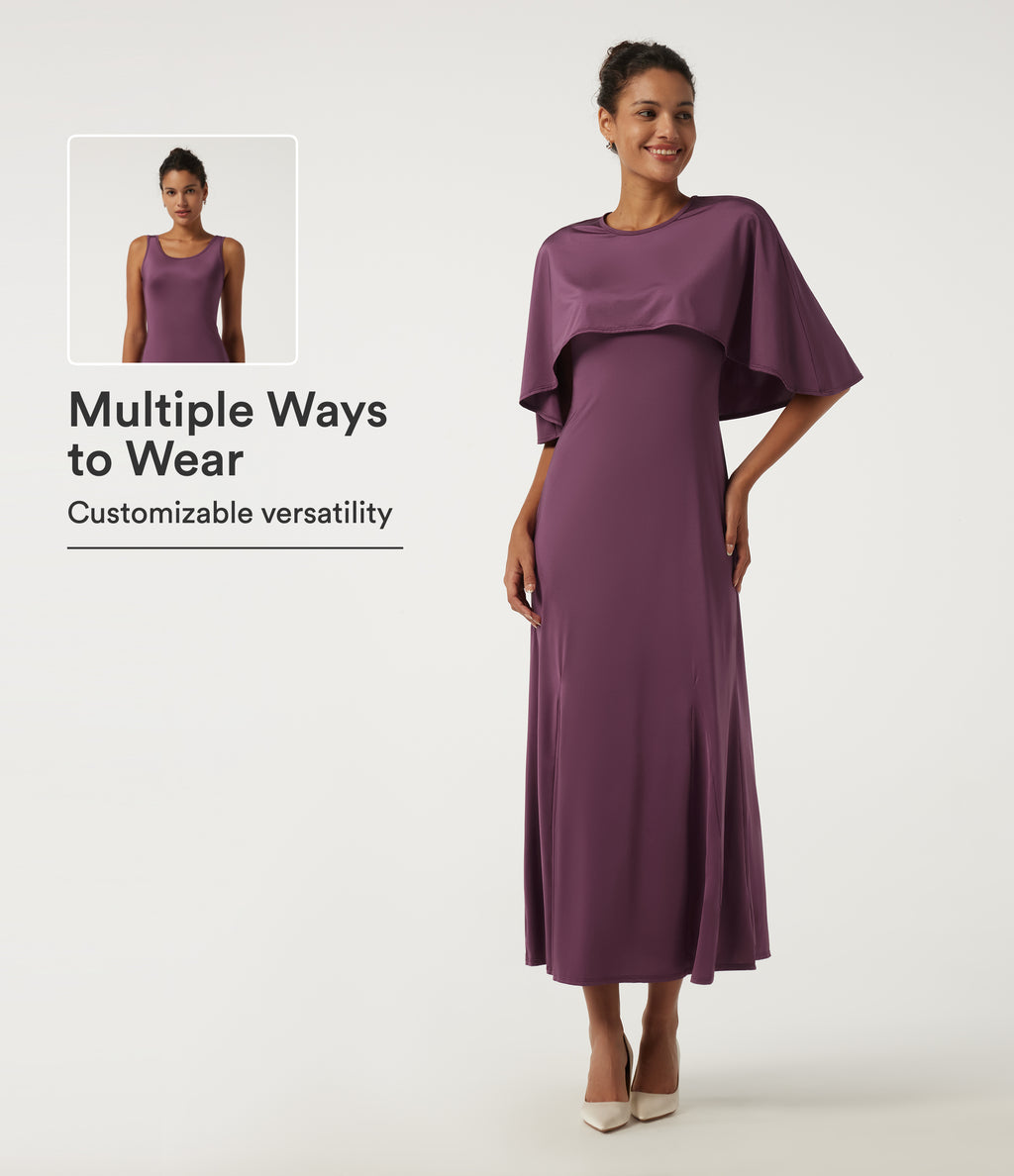 Round Neck Sleeveless Cut Out A-Line Party Maxi Dress — Amaranth — view 1