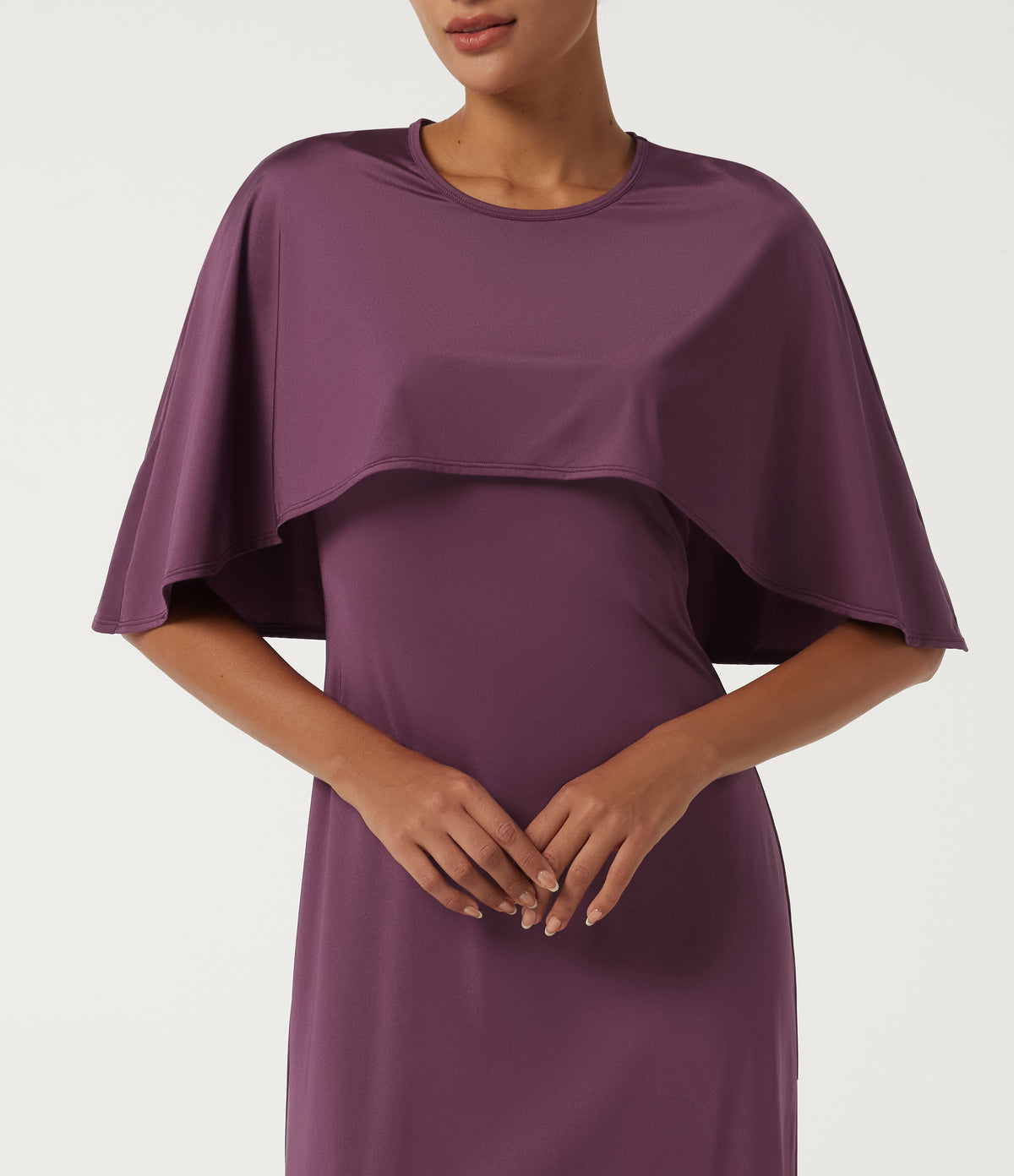 Round Neck Sleeveless Cut Out A-Line Party Maxi Dress — Amaranth — view 7
