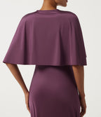 Round Neck Sleeveless Cut Out A-Line Party Maxi Dress — Amaranth — view 8