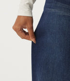 Mid Rise Barrel Leg Casual Jeans with Pockets — Pageant Blue Denim — view 7