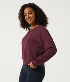 SpacerTek Round Neck Long Sleeve Work Sweatshirt — Oxblood Red — view 3