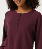 SpacerTek Round Neck Long Sleeve Work Sweatshirt — Oxblood Red — view 5