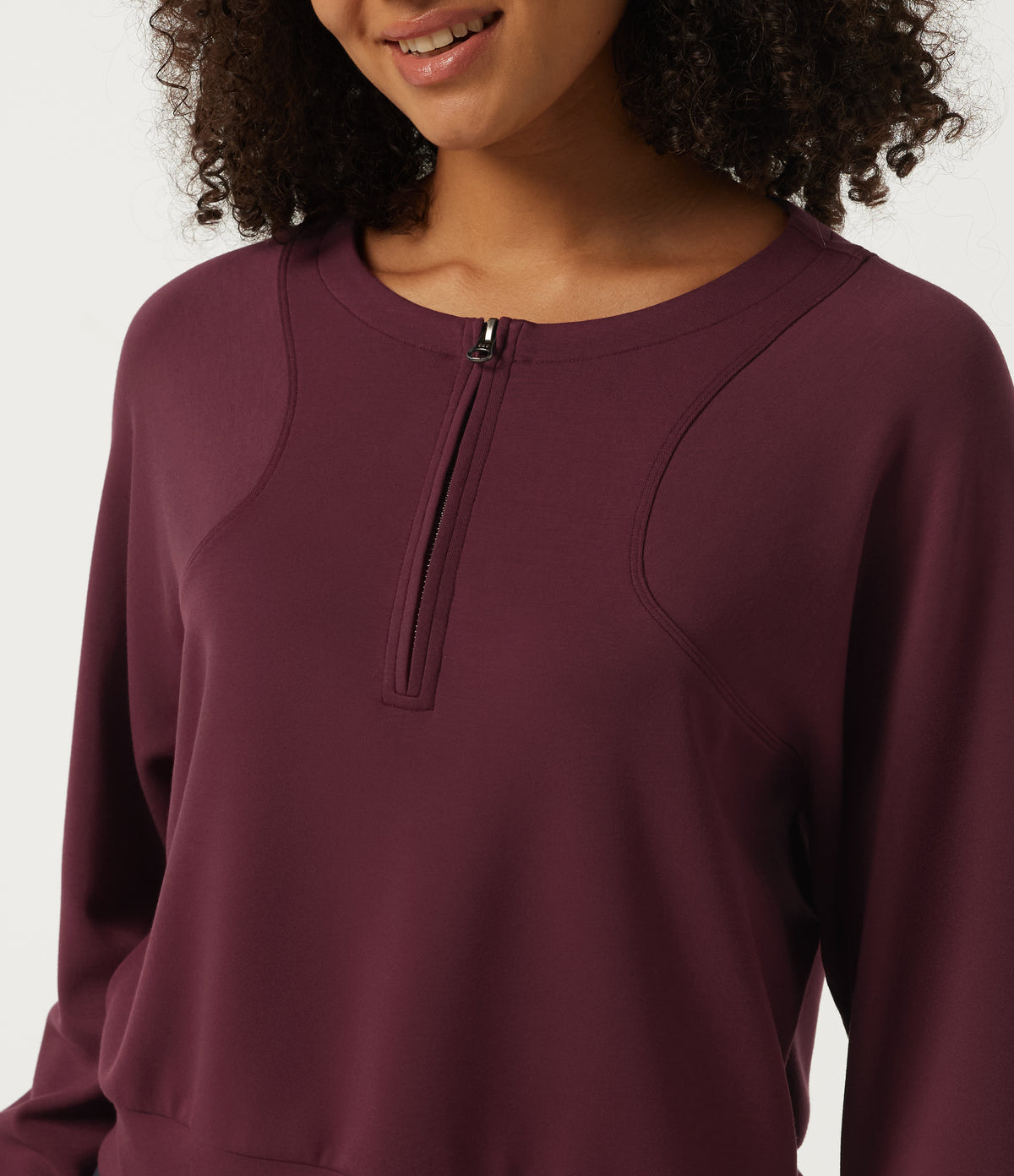 SpacerTek Round Neck Long Sleeve Work Sweatshirt — Oxblood Red — view 5