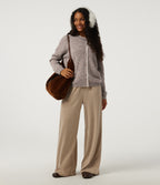 Round Neck Long Sleeve Contrast Lace Casual Cardigan — Peyote — view 6