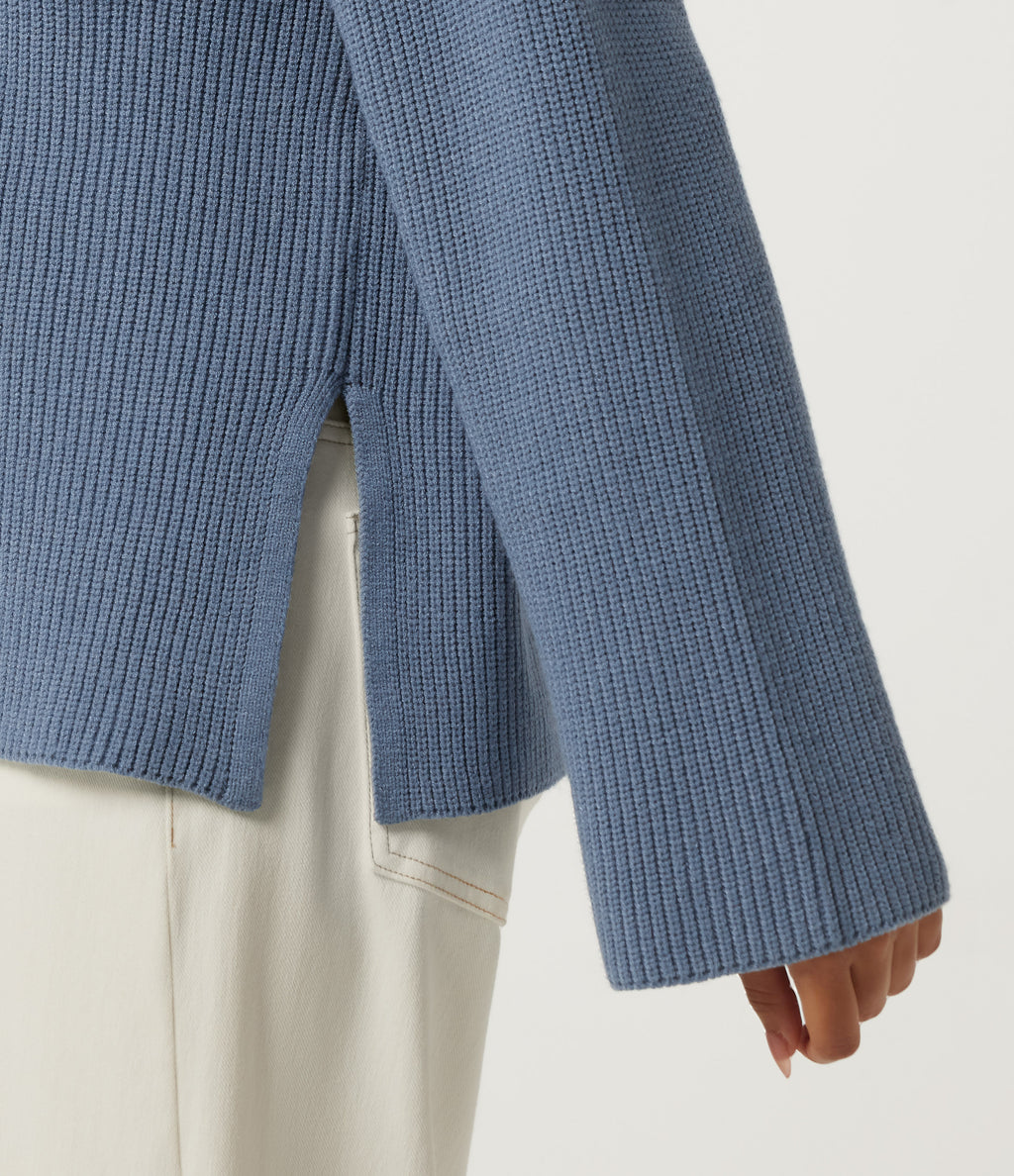 Round Neck Long Sleeve Casual Jumper with Pockets — Troposphere — view 6