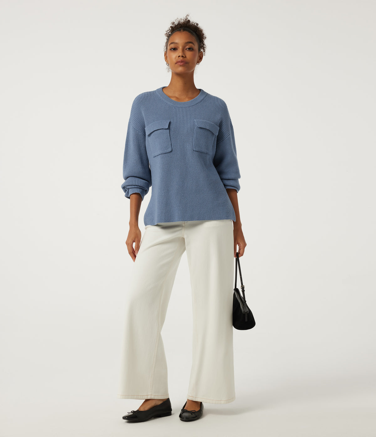 Round Neck Long Sleeve Casual Jumper with Pockets — Troposphere — view 7