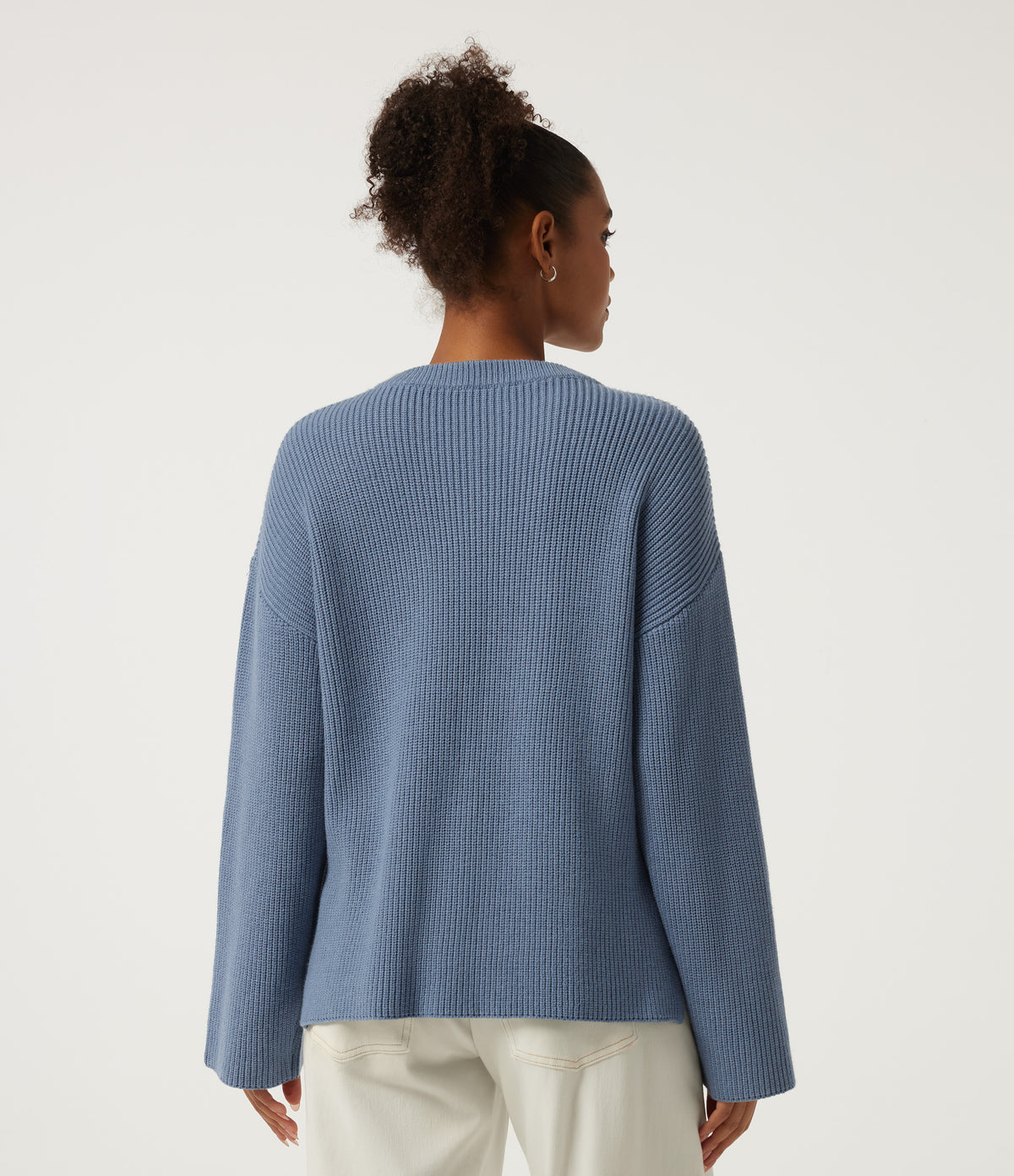 Round Neck Long Sleeve Casual Jumper with Pockets — Troposphere — view 2