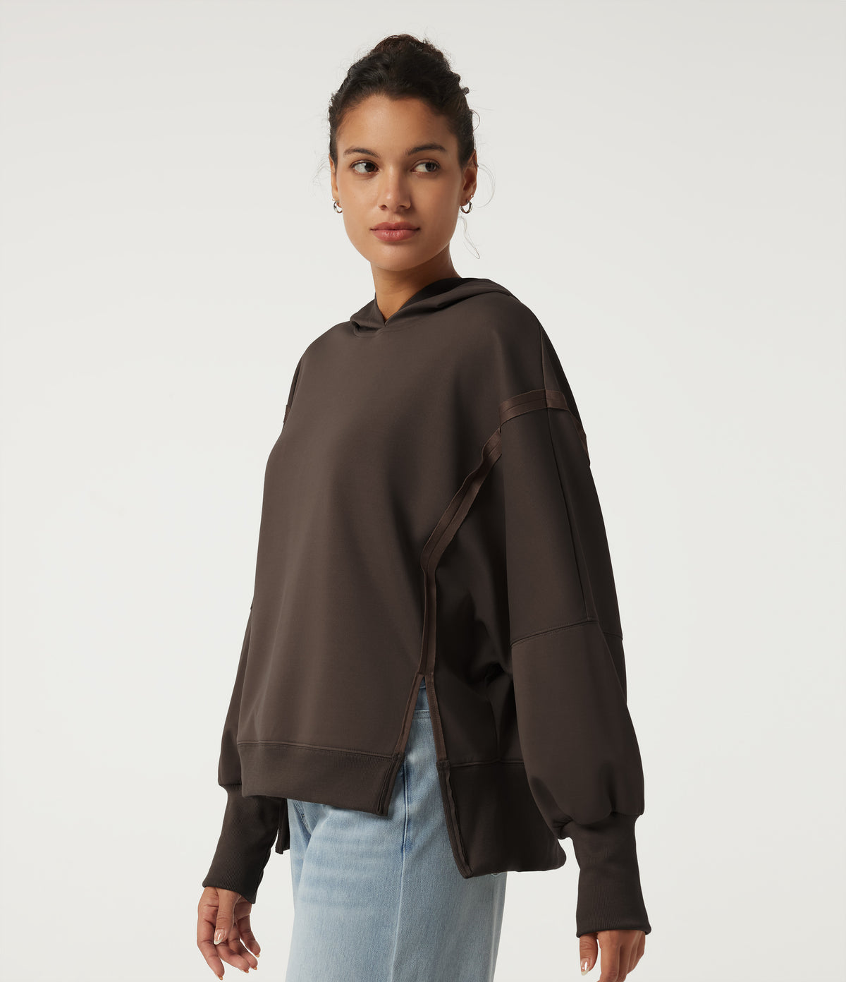 Hooded Long Sleeve Casual Sweatshirt — Delicioso — view 3