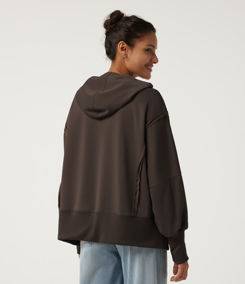 Hooded Long Sleeve Casual Sweatshirt — Delicioso — view 2