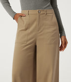 High Waisted Baggy Work Chino Cotton Trousers with Pockets — Starfish — view 4