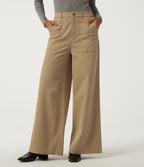 High Waisted Baggy Work Chino Cotton Trousers with Pockets — Starfish — view 1