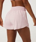 High Waisted 2-in-1 Quick Dry Track Short 3" with Pockets — Pale Lilac — view 7