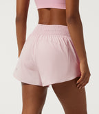 High Waisted 2-in-1 Quick Dry Track Short 3" with Pockets — Pale Lilac — view 2