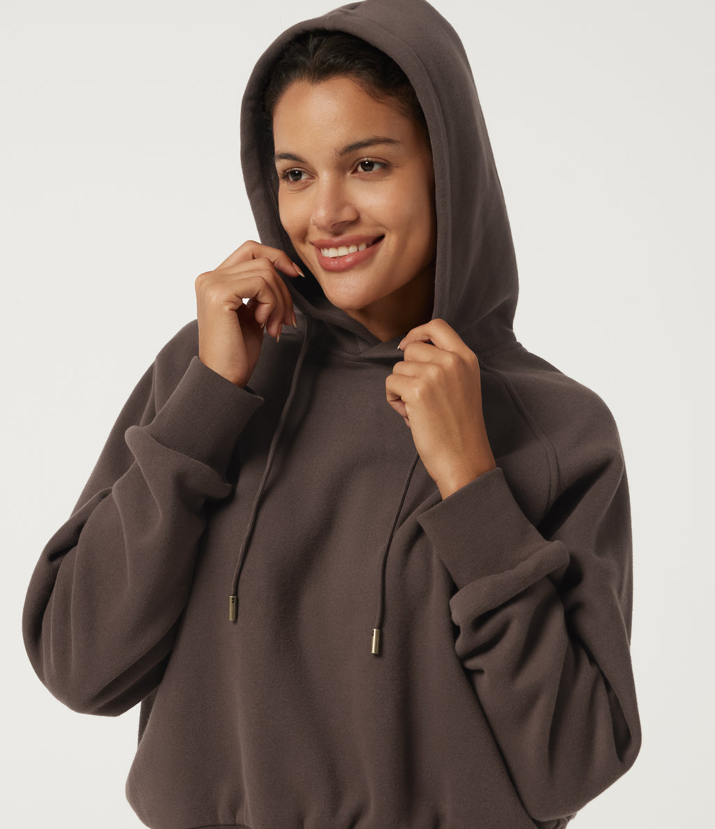 Raglan Long Sleeve Plain Casual Hoodie — Shopping Bag — view 5