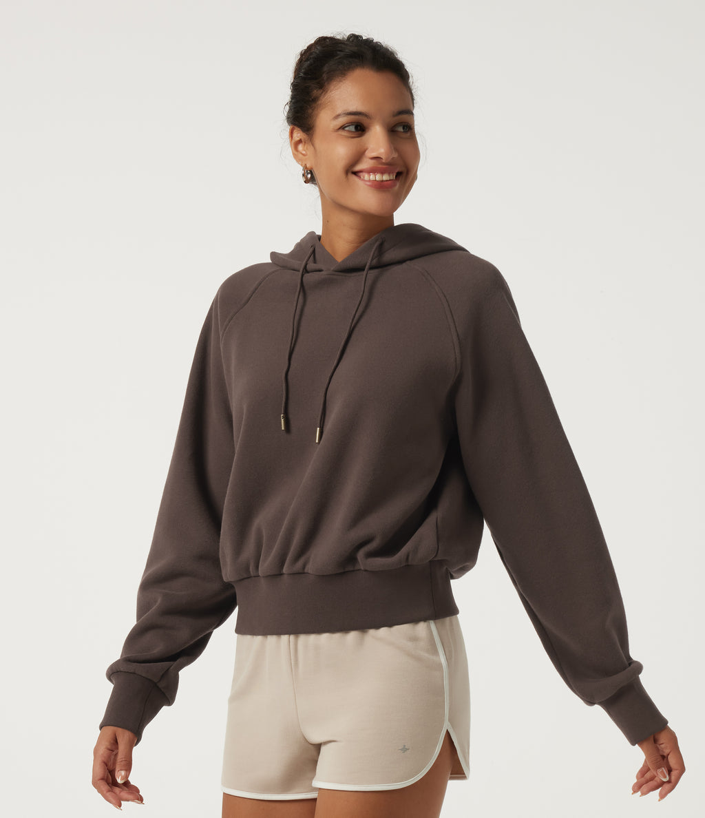 Raglan Long Sleeve Plain Casual Hoodie — Shopping Bag — view 3