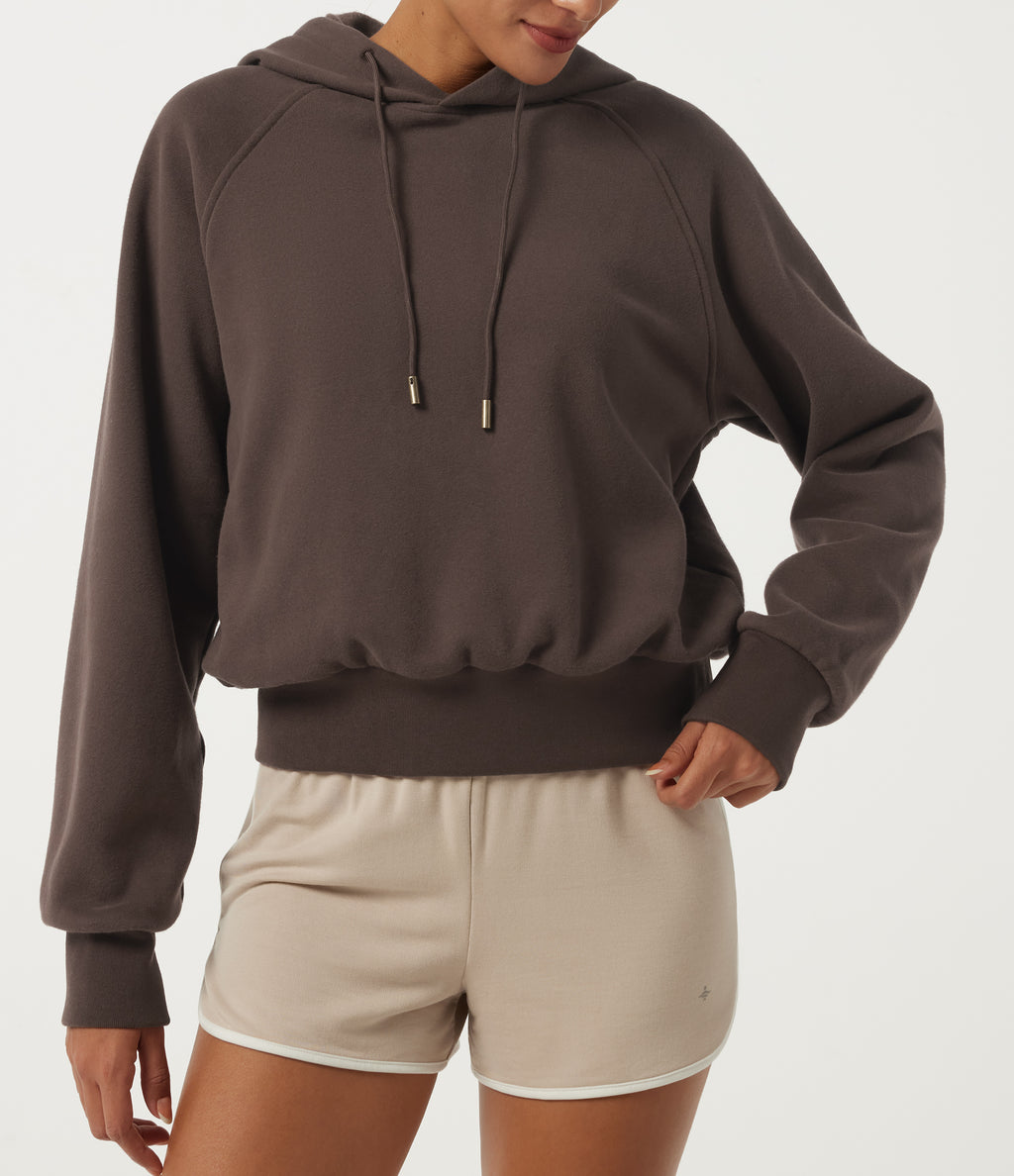 Raglan Long Sleeve Plain Casual Hoodie — Shopping Bag — view 6