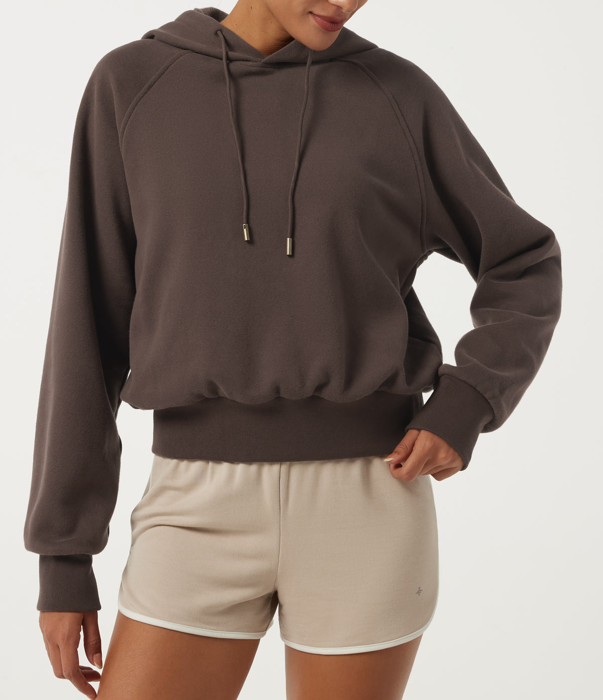 Raglan Long Sleeve Plain Casual Hoodie — Shopping Bag — view 6