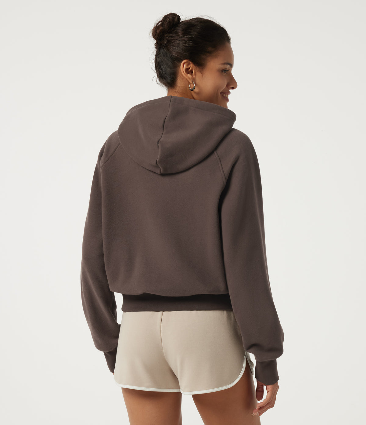 Raglan Long Sleeve Plain Casual Hoodie — Shopping Bag — view 2