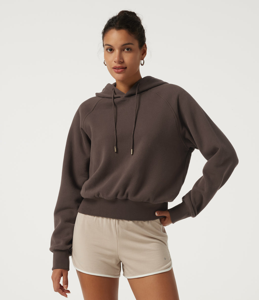 Raglan Long Sleeve Plain Casual Hoodie — Shopping Bag — view 1