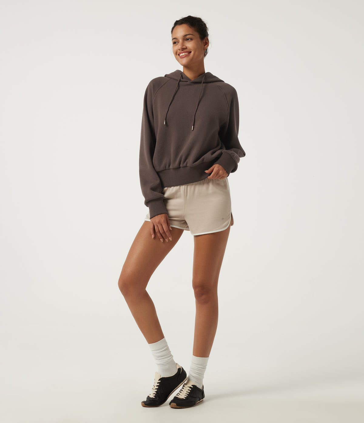 Raglan Long Sleeve Plain Casual Hoodie — Shopping Bag — view 7