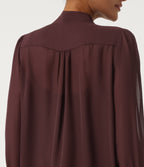 Long Sleeve Tie Front 2-Piece Party Blouse — Windsor Wine — view 8