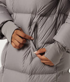 Stand Collar Long Sleeve Puffer Casual Down Jacket with Removable Hood and Pockets — Gull — view 8