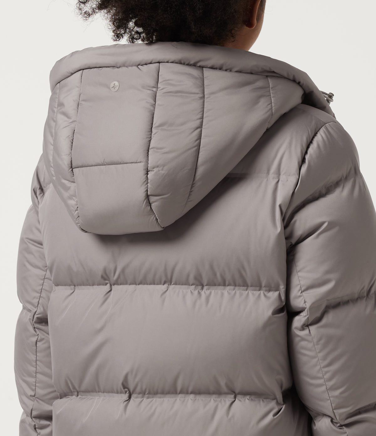 Stand Collar Long Sleeve Puffer Casual Down Jacket with Removable Hood and Pockets — Gull — view 7