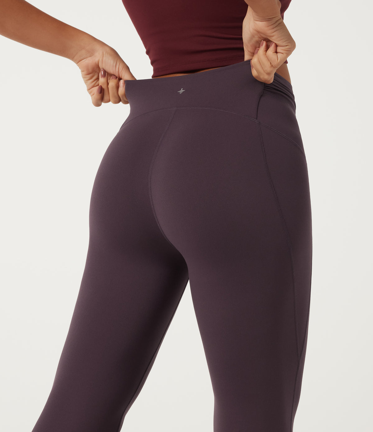 Mid Rise Flare Ruched Yoga Leggings — Dusky Evening purple — view 5