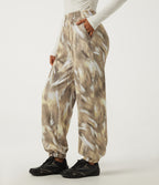 High Waisted Casual Sweatpants with Pockets — Oatmilk Marble — view 1