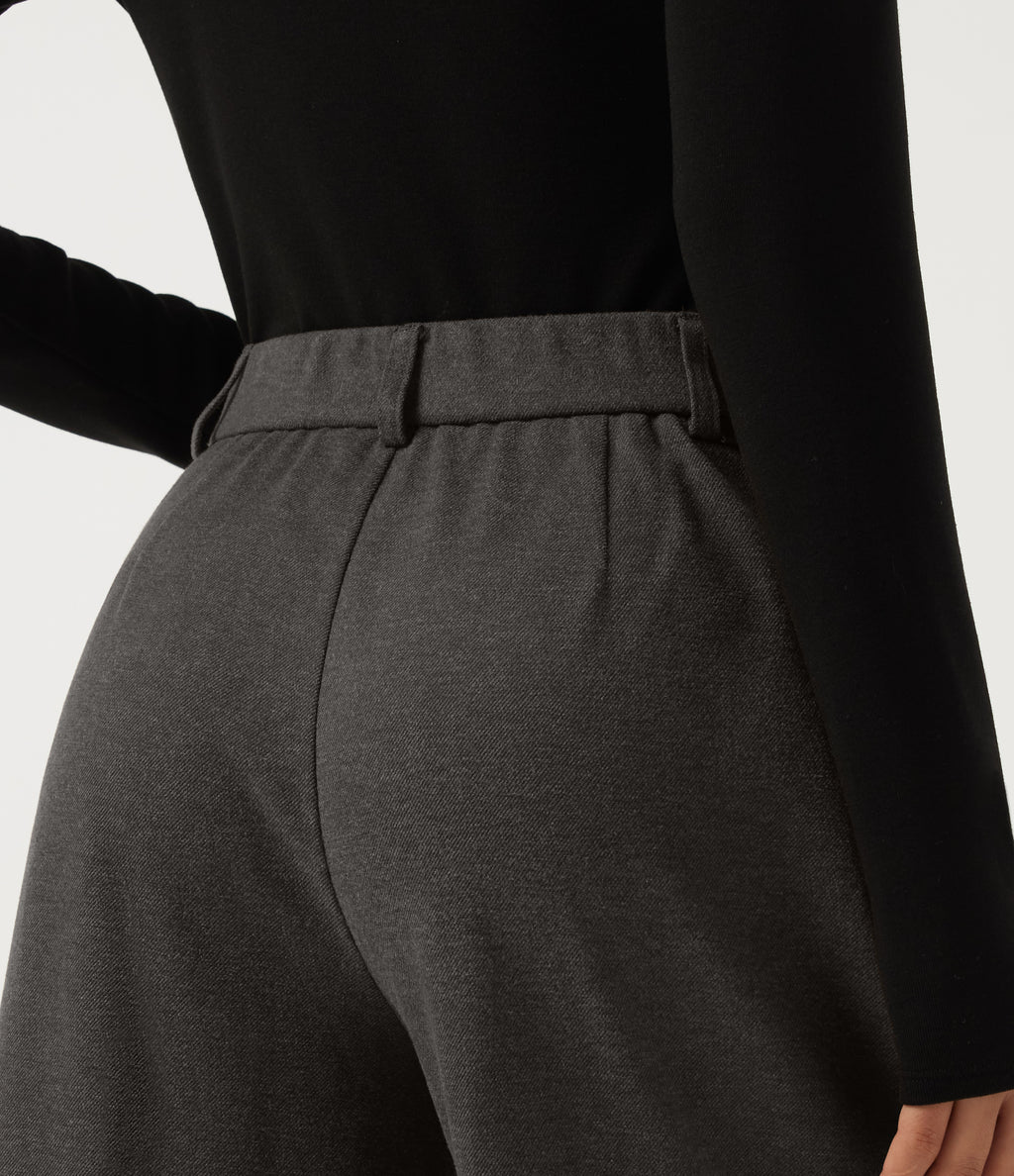 High Waisted Baggy Work Trousers with Pockets — Smoked Stone — view 5