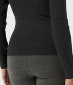 Mock Neck Long Sleeve Casual Jumper — Dark Navy — view 6