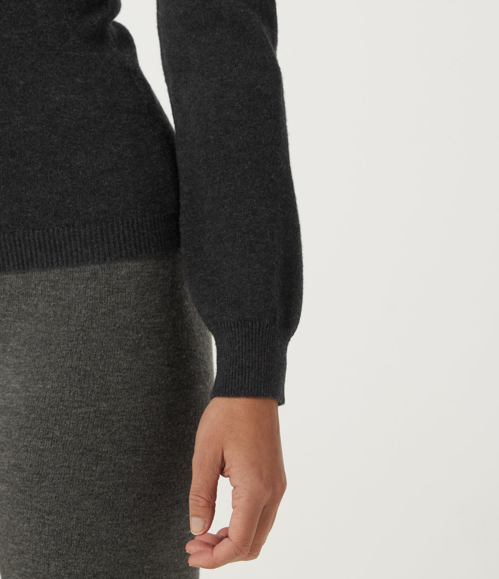 Mock Neck Long Sleeve Casual Jumper — Dark Navy — view 8