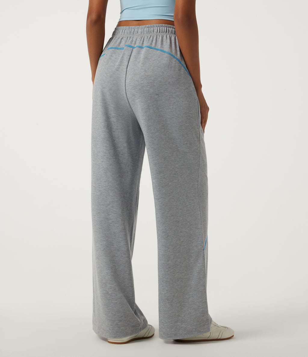 High Waisted Drawstring Baggy Color Block Casual Sweatpants with Pockets — Airy Space — view 2