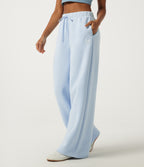 High Waisted Drawstring Baggy Embroidery Bow Casual Cotton Sweatpants with Pockets — Lyncove — view 1